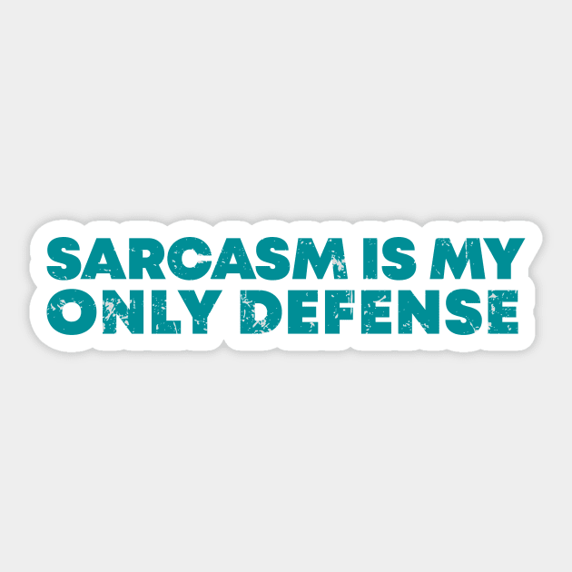 Sarcasm is My Only Defense blue vintage Sticker by BadrooGraphics Store